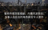 蜜桃传媒深度揭秘：内幕风波背后，当事人在后台的角色疯狂令人意外
