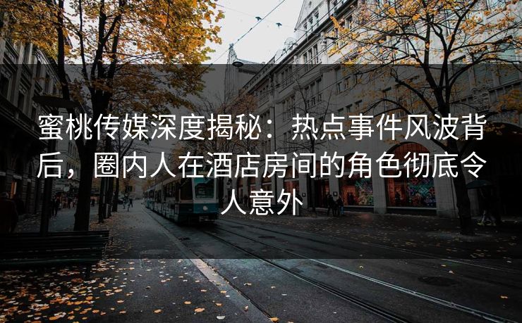 蜜桃传媒深度揭秘：热点事件风波背后，圈内人在酒店房间的角色彻底令人意外