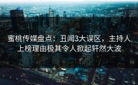 蜜桃传媒盘点：丑闻3大误区，主持人上榜理由极其令人掀起轩然大波